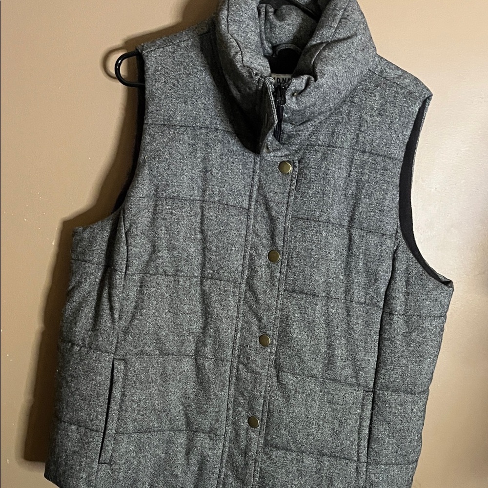 😄Warm thick vest zipper and snaps high collar